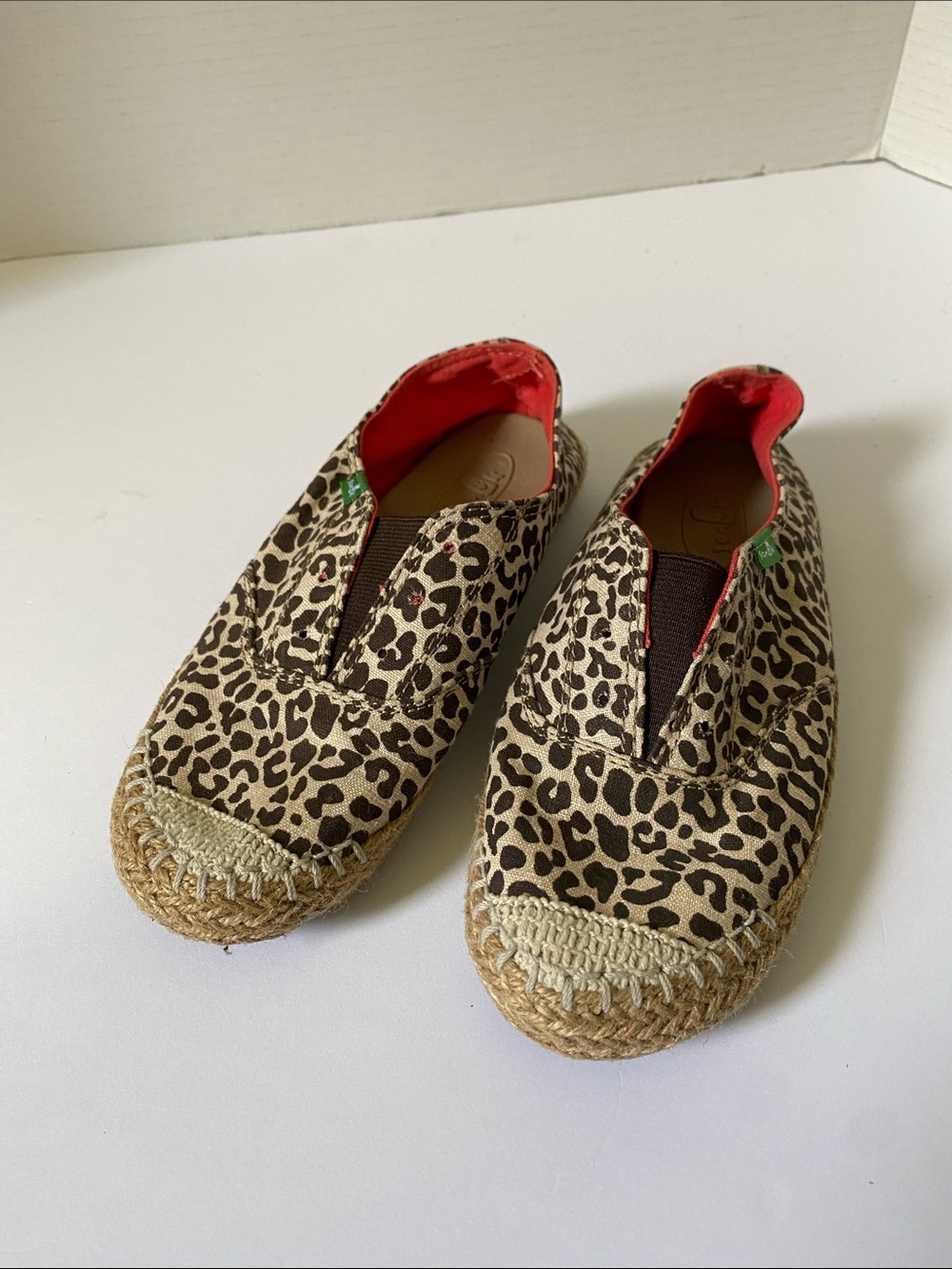 Sanuk Leopard Print Runaround Jute Women Size 5 Flats